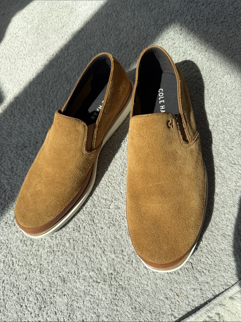 Cole Haan Men’s Slip-On Suede Sneakers in Tan